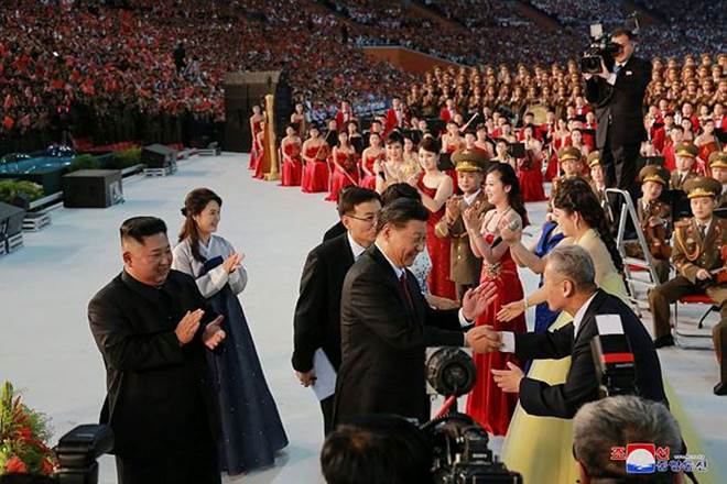 Xi arrived in Pyongyang on Thursday for a two-day visit (Reuters photo)