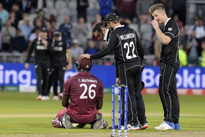 Brathwaite's remarkable hundred nearly saw the West Indies to an incredible success at Old Trafford. (Twitter/Cricket World Cricket Cup)