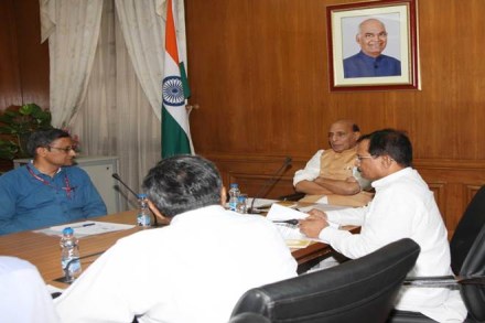 Raksha Mantri Shri Rajnath Singh reviewing activities of the Ministry of
Defence in New Delhi on Thursday, June 06, 2019. Also Seen in the picture are
Raksha Rajya Mantri Shri Shripad Yesso Naik and Defence Secretary Shri Sanjay
Mitra. Raksha Mantri Shri Rajnath Singh reviewing activities of the Ministry of
Defence in New Delhi on Thursday, June 06, 2019. Also Seen in the picture are
Raksha Rajya Mantri Shri Shripad Yesso Naik and Defence Secretary Shri Sanjay
Mitra.
