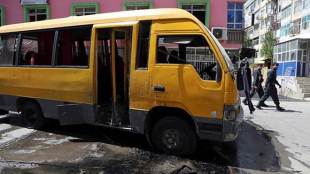 The events started with the detonation of a sticky bomb -- a growing menace in Kabul, where insurgents and criminals slap magnetic bombs on the underside of vehicles. (AP Photo)