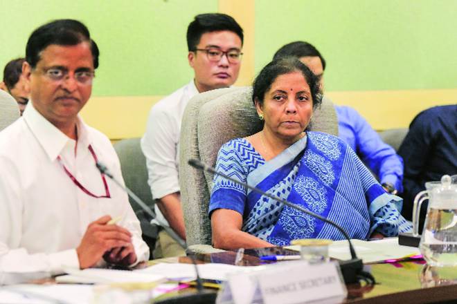 Budget 2019 India: Finance minister Nirmala Sitharaman with finance secretary Subhash Chandra Garg during a pre-Budget consultation meeting in New Delhi on Friday (PTI photo)