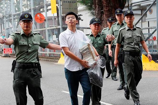 Joshua Wong was just 17 when he stood at the forefront of the broad civil disobedience movement (Reuters photo)