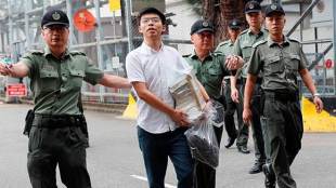 Joshua Wong was just 17 when he stood at the forefront of the broad civil disobedience movement (Reuters photo)