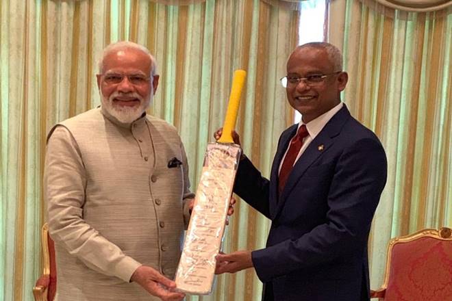 Modi arrived in the Maldives on Saturday on his first foreign visit after re-election as Prime Minister to strengthen the bilateral ties.