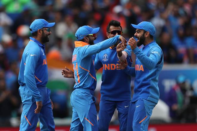 Indian team celebrates after beating Australia. (Pic: BCCI Twitter)