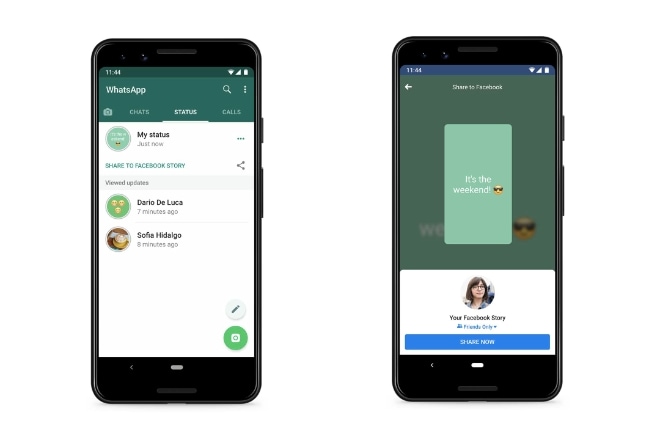 WhatsApp Status can now be shared on Facebook, Instagram, other apps