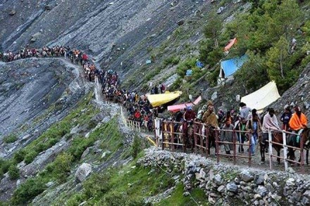 As many as 7,021 pilgrims have paid obeisance at the cave shrine of Amarnath in the south Kashmir Himalayas till Thursday evening, taking the total those having performed the darshan to 3,08,839, they said. As many as 7,021 pilgrims have paid obeisance at the cave shrine of Amarnath in the south Kashmir Himalayas till Thursday evening, taking the total those having performed the darshan to 3,08,839, they said.