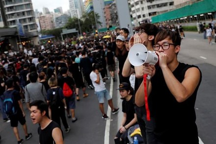 Police said 56,000 turned out at the protest's peak. (Reuters photo) Police said 56,000 turned out at the protest's peak. (Reuters photo)