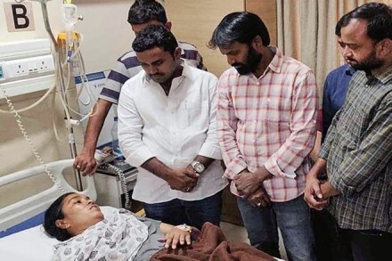 C Anitha, the forest office who was allegedly assaulted by Telangana Rashtra Samithi MLA Koneru Kannappa’s brother Krishna Rao and his supporters (PTI Photo)