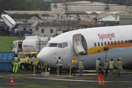 A SpiceJet flight from Jaipur carrying 167 passengers and crew overshot the runway after landing amid heavy rains. (Reuters)