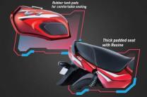 Rubber pads on the fuel tank