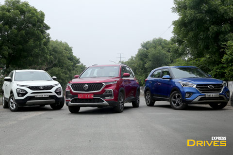 MG Hector vs Hyundai Creta vs Tata Harrier: Battle of mid-size diesel manual SUVs