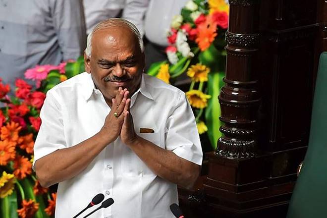 Karnataka assembly speaker KR Ramesh Kumar during State Assembly session at Vidhana Soudha in Bengaluru. (PTI)