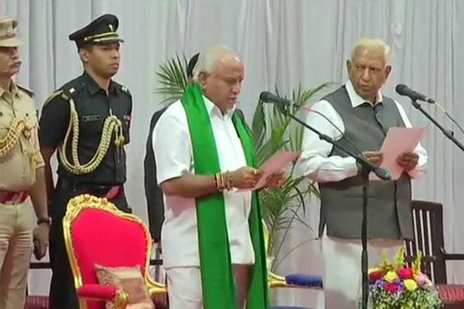 BS Yediyurappa took oath as the Chief Minister of Karnataka. (ANI)

