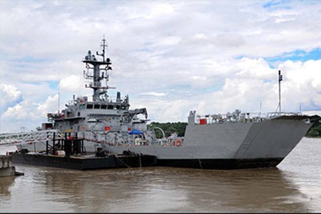 Designed to hold around 216 personnel, it is equipped with two Indigenous CRN 91 Guns to provide artillery fire support during landing operations. (Photo: grse.in)