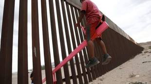 Seesaw, US, Mexico, US Mexico border, play together, UCLA, Donald Trump