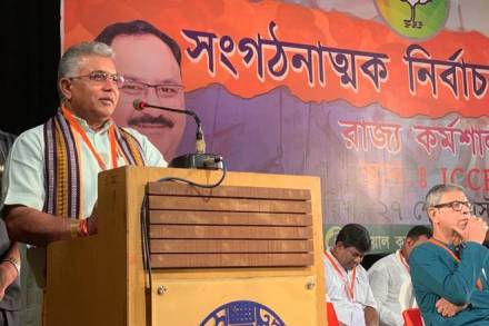 Dilip Ghosh further accused the ruling party of conspiring with the police and the local administration in framing false cases against the saffron party workers. (Twitter image)