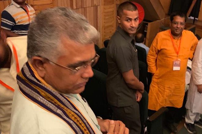 Earlier this week, Ghosh had stirred a controversy by asking his party workers to beat up TMC supporters and police personnel if they attack them (Twitter image)