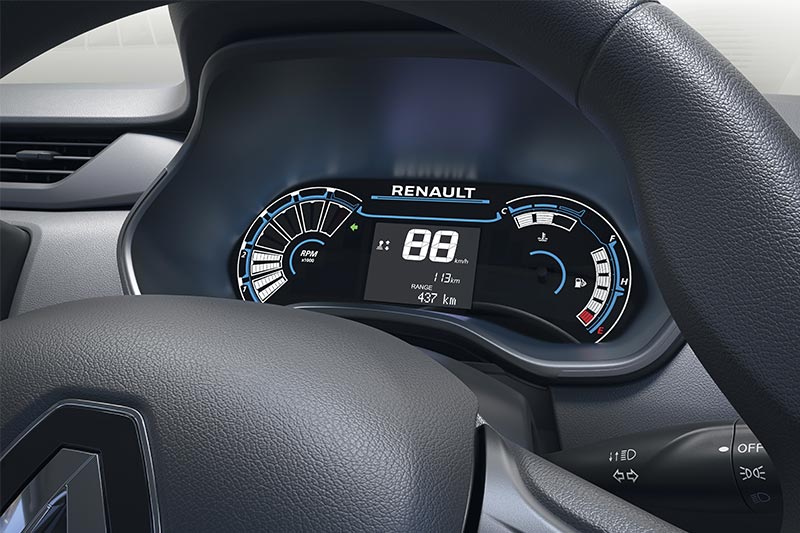 The driver will get a digital LED instrument cluster as standard which displays the vehicle's speed in the centre along with additional information like the odometer, distance to empty, and more. This display has two dial on either side of the display, the left shows the engine RPMs while the one on the right displays the fuel and engine temperature gauge.