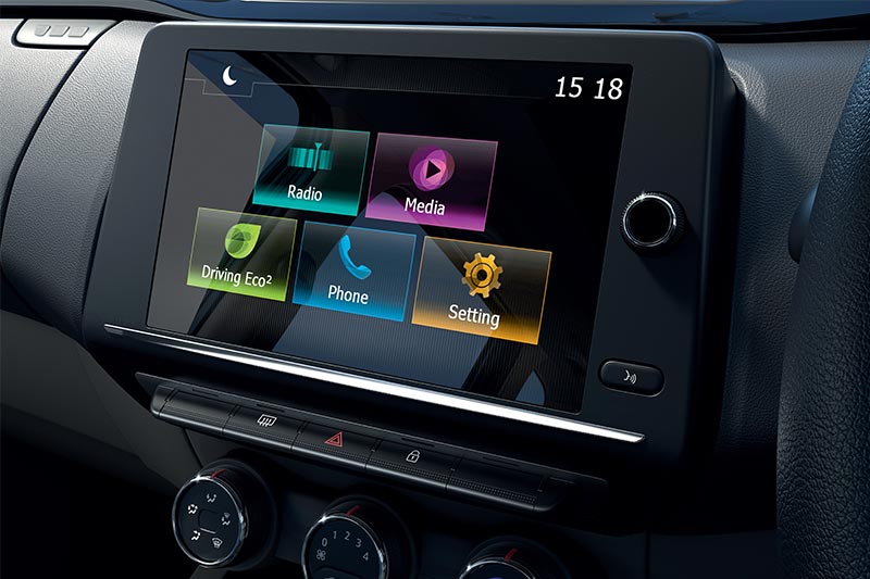 The Triber’s cabin will be equipped with an 8-inch touchscreen infotainment which comes integrated with Android Auto, Apple CarPlay, Push-to-Talk and Video Playback on the screen as well. For safety reasons, the video playback feature will only be available when the vehicle is stationary.