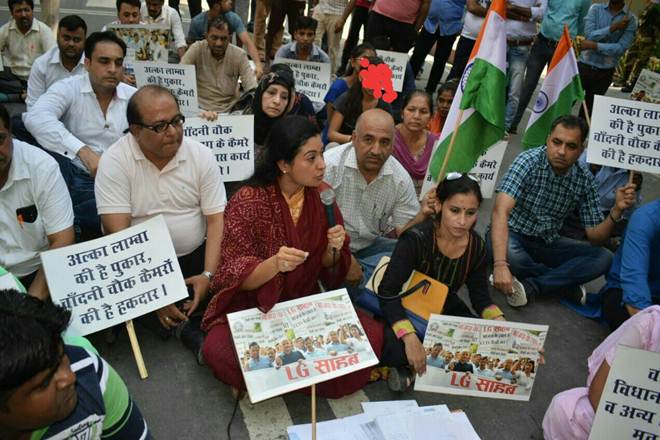Alka Lamba protest, Alka Lamba constituency