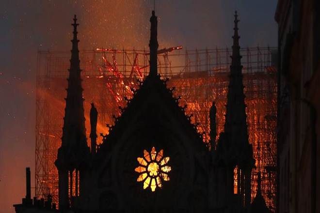 Work to secure the cathedral was suspended on July 25 to allow for decontamination of the lead that had spread during the fire.  Work to secure the cathedral was suspended on July 25 to allow for decontamination of the lead that had spread during the fire.