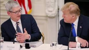 Apple CEO Tim Cook, Donald Trump, China tariffs, Samsung, china tariffs, US stock futures, Apple MacBook laptops, Apple Watch, apple iphones
