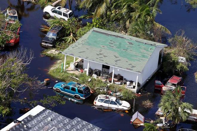 Aerial footage showed scenes of catastrophic damage in Abaco with hundreds of homes missing roofs, cars submerged or overturned, widespread flooding and boats reduced to matchwood. (Reuters image)