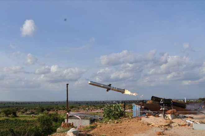 Successful flight test of indigenously developed low weight, fire and forget Man Portable Antitank Guided Missile (MPATGM) by DRDO in the ranges of Kurnool, Andhra Pradesh on Wednesday, September 11, 2019. Successful flight test of indigenously developed low weight, fire and forget Man Portable Antitank Guided Missile (MPATGM) by DRDO in the ranges of Kurnool, Andhra Pradesh on Wednesday, September 11, 2019.