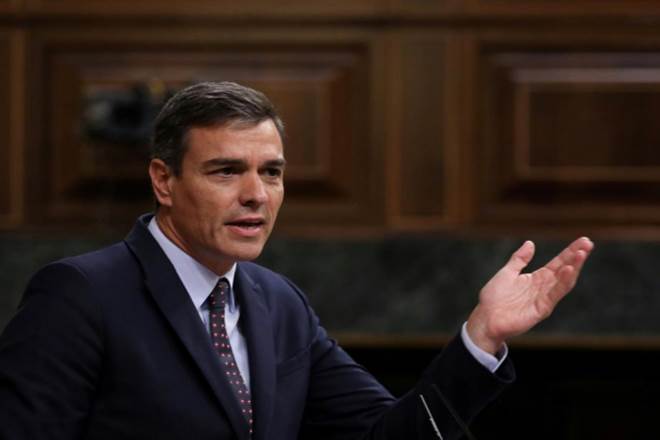 Spain’s acting Prime Minister Pedro Sanchez speaks during a plenary session at Parliament in Madrid, Spain (Reuters/File Photo)