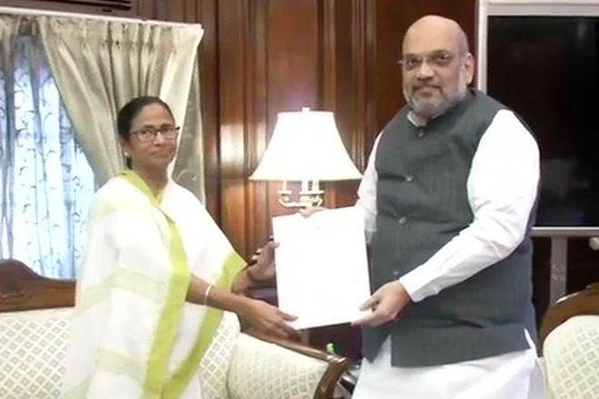 Mamata Banerjee meets Amit Shah at MHA today (ANI Image)