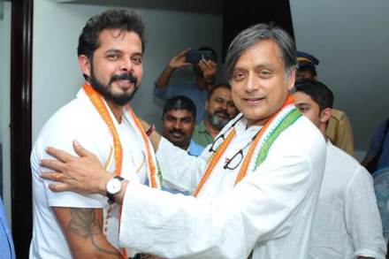 S Sreesanth has claimed that he will contest elections against Shashi Tharoor in 2024. Photo: Shashi Tharoor Twitter S Sreesanth has claimed that he will contest elections against Shashi Tharoor in 2024. Photo: Shashi Tharoor Twitter