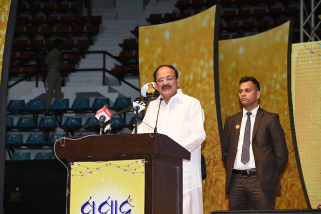 "Mother tongue is like your eyesight and other languages are like your spectacles. If you have good eyesight, then only the spectacles will give you a better vision", Naidu said. (Twitter image)