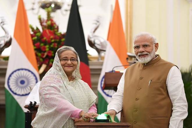 Prime Minister Narendra Modi and Prime Minister Sheikh Hasina interacted for almost one and a half hours in different formats where the focus was on showcasing the growing relationship between the two countries. (Twitter image) Prime Minister Narendra Modi and Prime Minister Sheikh Hasina interacted for almost one and a half hours in different formats where the focus was on showcasing the growing relationship between the two countries. (Twitter image)
