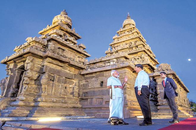 Prime Minister Narendra Modi and Chinese President Xi Jinping in Mamallapuram on Friday