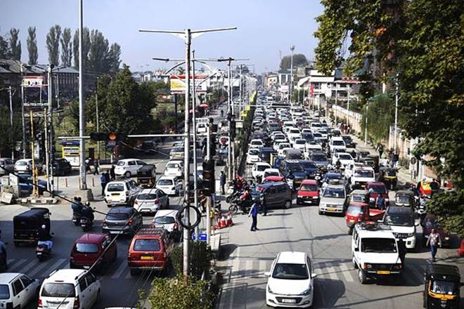 Traffic jam seen in Srinagar city (File Photo/Oct 9, 2019) Traffic jam seen in Srinagar city (File Photo/Oct 9, 2019)