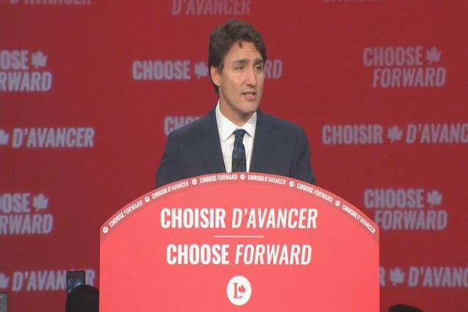 "You did it, my friends. Congratulations," Trudeau told supporters in Montreal early on Tuesday. (Twitter)