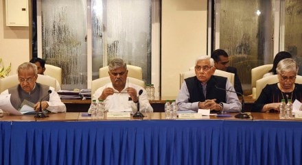 Maharashtra BJP chief Chandrakant Patil celebrates party lead with Pune MP Girish Bapat in Pune. (Express photo/Ajay Jadhav) Maharashtra BJP chief Chandrakant Patil celebrates party lead with Pune MP Girish Bapat in Pune. (Express photo/Ajay Jadhav)