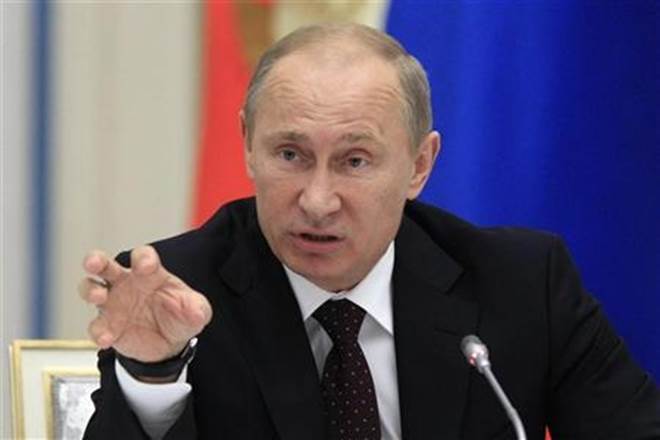 As Putin made his way to the presidential palace, jets painted the sky white, blue and red -- the colours of the Russian flag -- and ceremonial cannon salutes were fired. As Putin made his way to the presidential palace, jets painted the sky white, blue and red -- the colours of the Russian flag -- and ceremonial cannon salutes were fired.