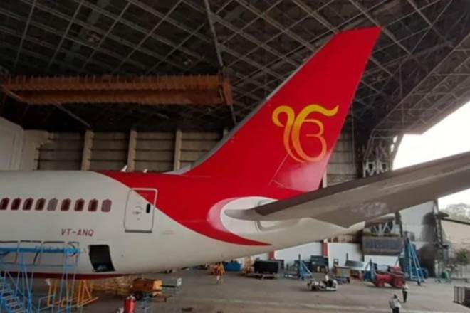 Air India, Boeing plane, Ek Onkar, Guru Nanak Dev, 550th birth anniversary, Sikh Air India, Boeing plane, Ek Onkar, Guru Nanak Dev, 550th birth anniversary, Sikh