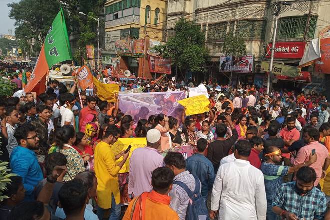 In a series of tweet, the saffron party has slammed Kolkata Police for its brutal and barbaric aggression. (Twitter image)