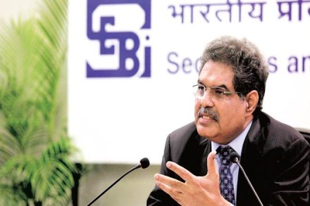 Securities and Exchange Board of India chairman Ajay Tyagi at a press conference in Mumbai on Wednesday (Express Photo: Pradip Das)