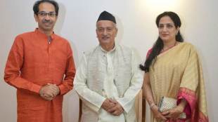 Uddhav Thackeray along with his wife Rashmi met Governor Bhagat Singh Koshyari at Raj Bhavan in Mumbai. (PTI Image)