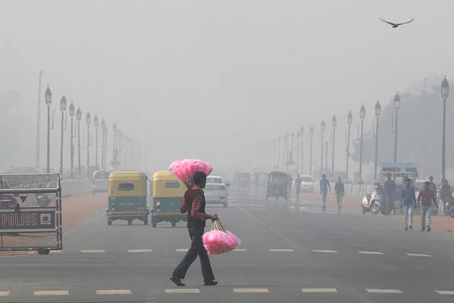 The air quality in Delhi and its suburbs dipped on Tuesday due to raging farm fires in neighbouring states and a fall in temperature and the wind speed. (AP Photo)