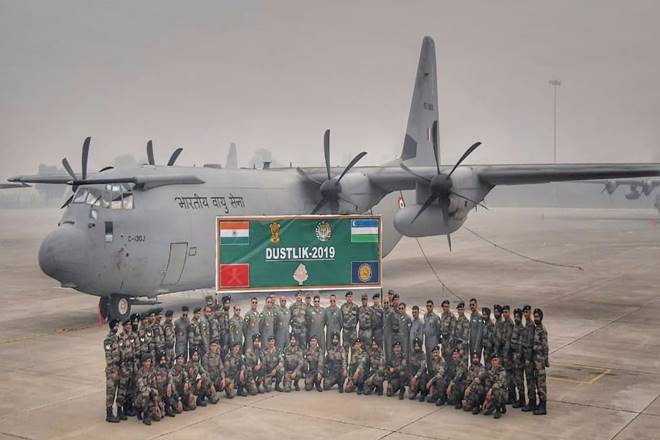 Displaying India's increasing strategic reach an Indian Air Force (IAF) C-130 aircraft airlifted IndianArmy troops from Jamnagar to Tashkent.

