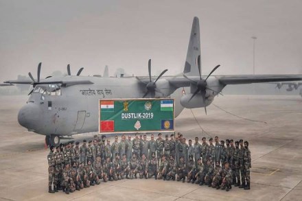 Displaying India's increasing strategic reach an Indian Air Force (IAF) C-130 aircraft airlifted IndianArmy troops from Jamnagar to Tashkent.

