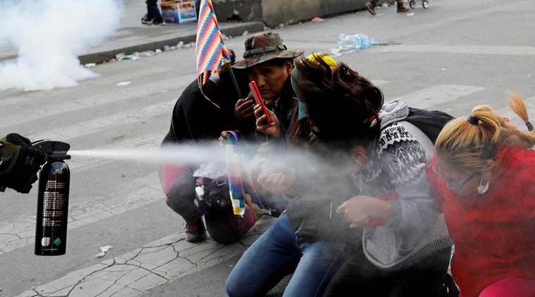 Bolivia's President Evo Morales annouces his resignation in Lauca N, Cochabamba, Bolivia November 10, 2019 in this still image taken from Bolivian Government TV. (Reuters)