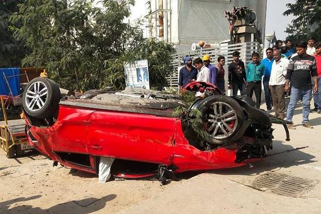 Horrific Video: Speeding car falls off flyover in Hyderabad, kills one pedestrian