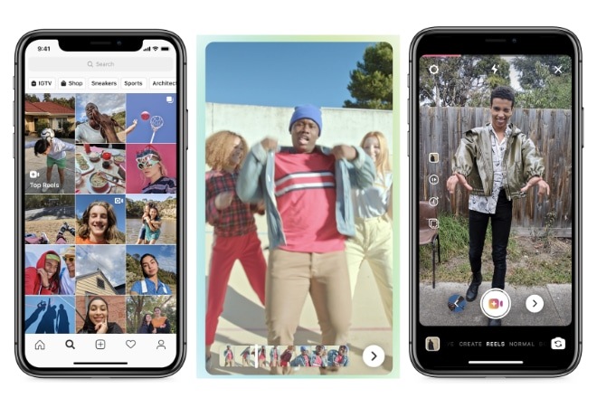 Instagram's Reels allows users to create 15-second video clips. (Source: TechCrunch)