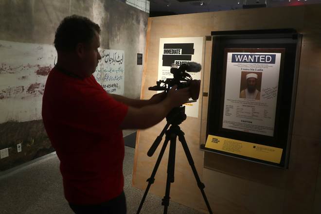 A man films an Osama bin Laden wanted poster at the 9/11 Museum in a display called "Revealed - The Hunt for Bin Laden" in the Manhattan borough of New York. (Reuters) A man films an Osama bin Laden wanted poster at the 9/11 Museum in a display called "Revealed - The Hunt for Bin Laden" in the Manhattan borough of New York. (Reuters)